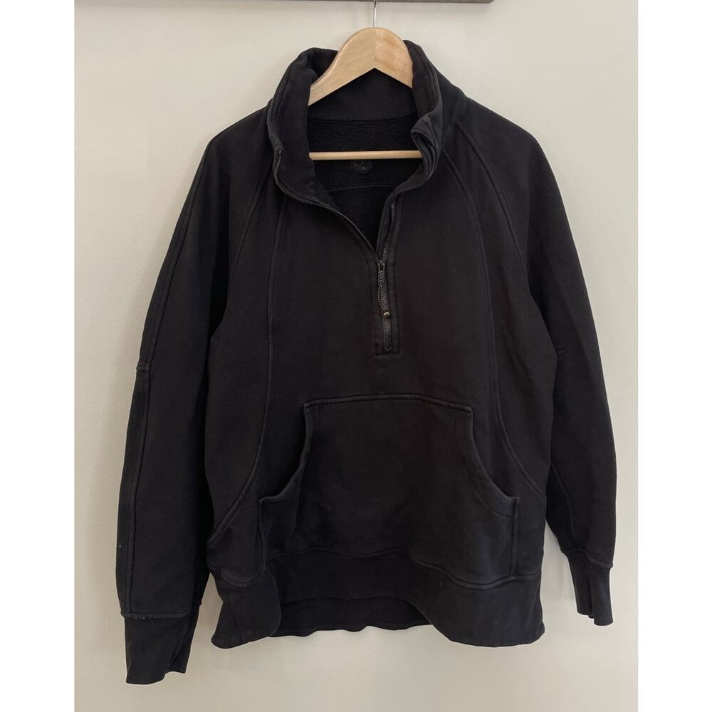 Lululemon Scuba Oversized Funnel Neck Half Zip Sweatshirt Black M/L Front Pocket - Picture 4 of 5
